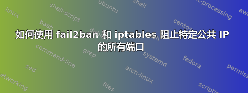 如何使用 fail2ban 和 iptables 阻止特定公共 IP 的所有端口 