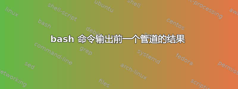 bash 命令输出前一个管道的结果