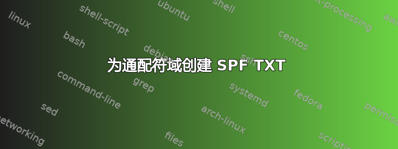 为通配符域创建 SPF TXT