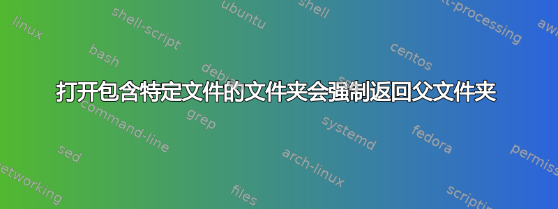 打开包含特定文件的文件夹会强制返回父文件夹