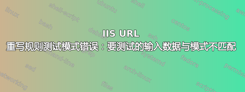 IIS URL 重写规则测试模式错误：要测试的输入数据与模式不匹配