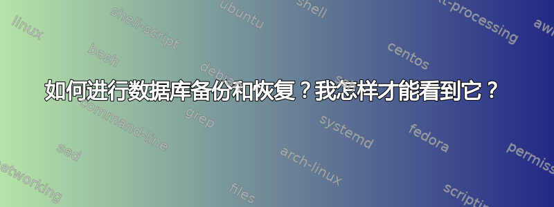 如何进行数据库备份和恢复？我怎样才能看到它？