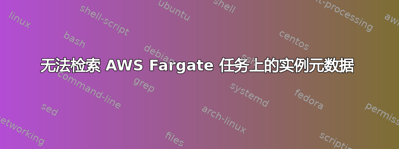 无法检索 AWS Fargate 任务上的实例元数据