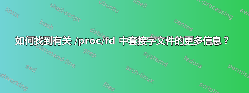 如何找到有关 /proc/fd 中套接字文件的更多信息？