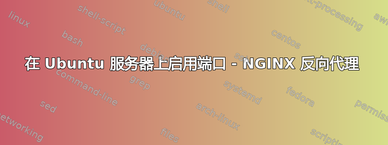 在 Ubuntu 服务器上启用端口 - NGINX 反向代理