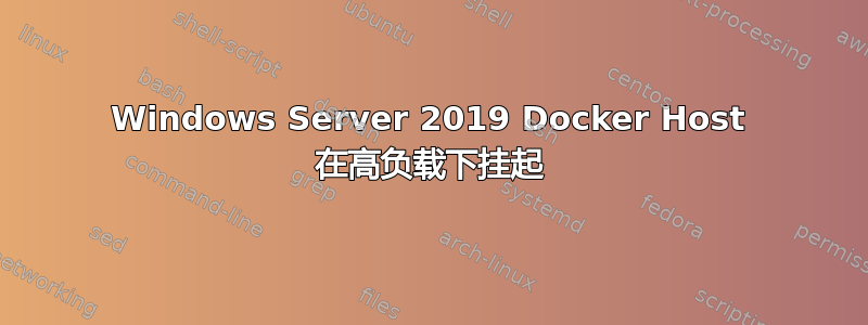 Windows Server 2019 Docker Host 在高负载下挂起