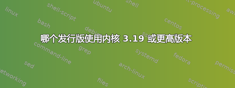 哪个发行版使用内核 3.19 或更高版本