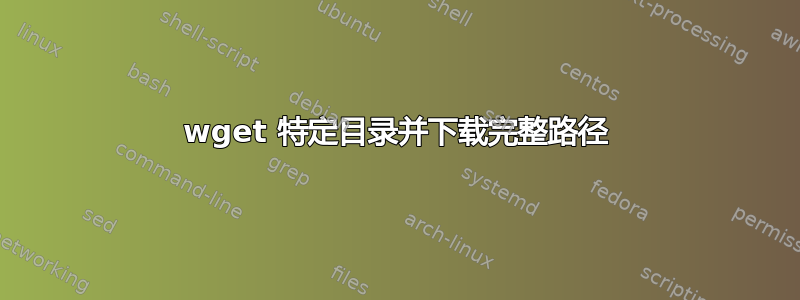 wget 特定目录并下载完整路径