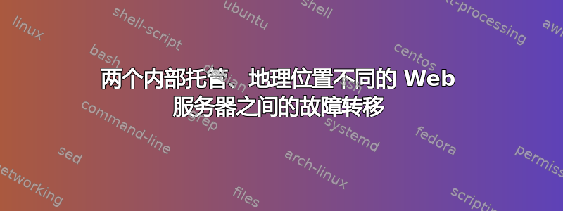 两个内部托管、地理位置不同的 Web 服务器之间的故障转移