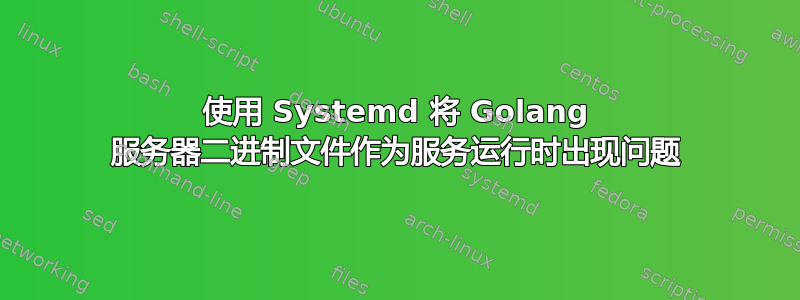 使用 Systemd 将 Golang 服务器二进制文件作为服务运行时出现问题