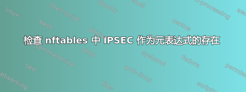 检查 nftables 中 IPSEC 作为元表达式的存在