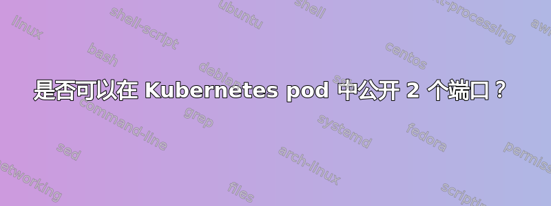 是否可以在 Kubernetes pod 中公开 2 个端口？