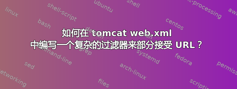 如何在 tomcat web.xml 中编写一个复杂的过滤器来部分接受 URL？