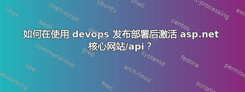 如何在使用 devops 发布部署后激活 asp.net 核心网站/api？