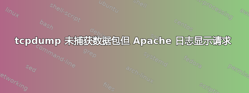 tcpdump 未捕获数据包但 Apache 日志显示请求