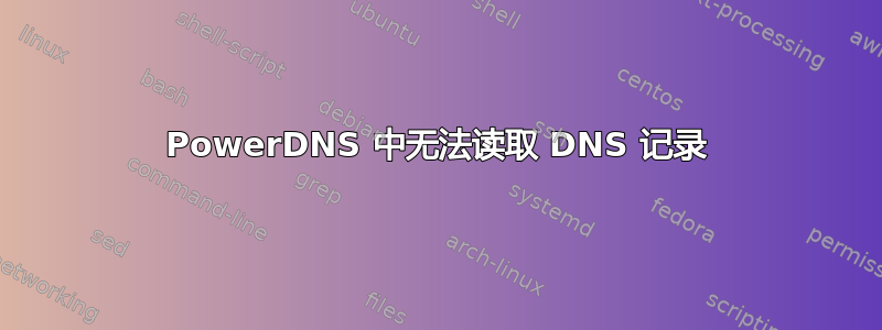 PowerDNS 中无法读取 DNS 记录