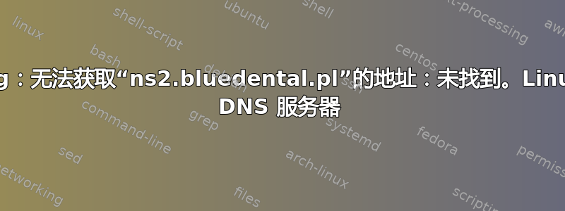 dig：无法获取“ns2.bluedental.pl”的地址：未找到。Linux DNS 服务器