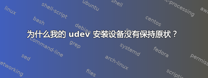 为什么我的 udev 安装设备没有保持原状？