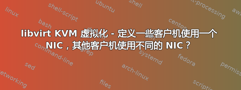 libvirt KVM 虚拟化 - 定义一些客户机使用一个 NIC，其他客户机使用不同的 NIC？
