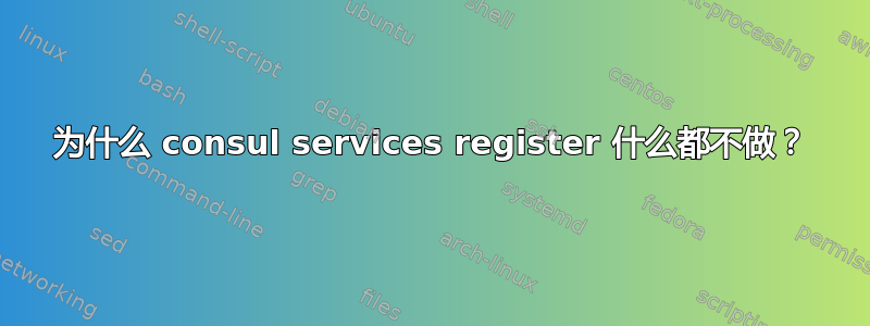 为什么 consul services register 什么都不做？