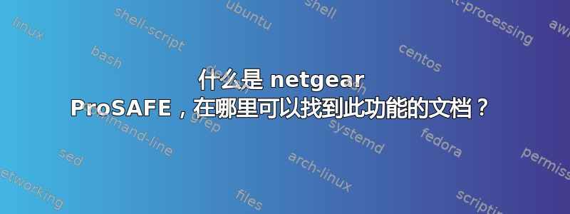 什么是 netgear ProSAFE，在哪里可以找到此功能的文档？