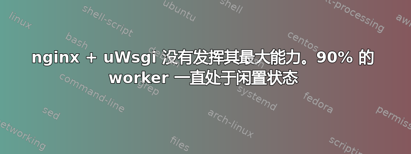 nginx + uWsgi 没有发挥其最大能力。90% 的 worker 一直处于闲置状态