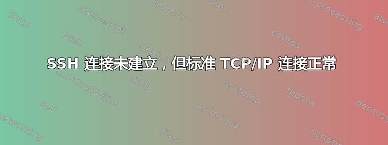 SSH 连接未建立，但标准 TCP/IP 连接正常