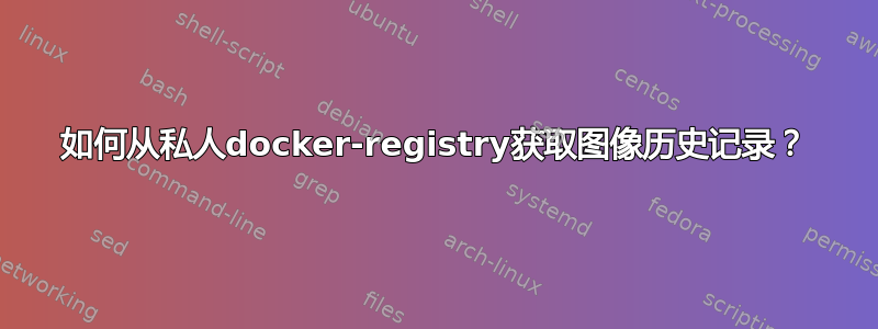 如何从私人docker-registry获取图像历史记录？