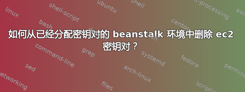 如何从已经分配密钥对的 beanstalk 环境中删除 ec2 密钥对？