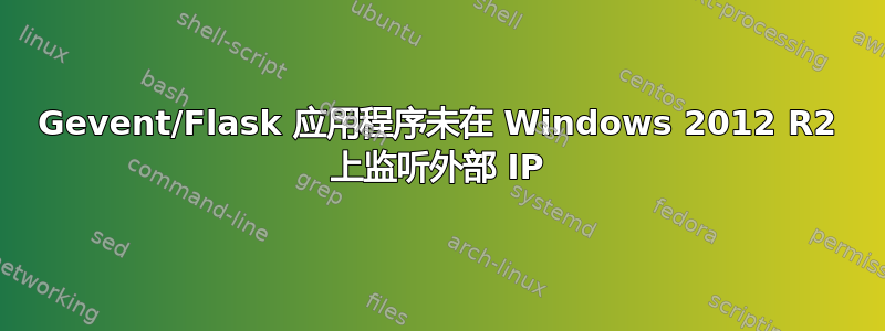 Gevent/Flask 应用程序未在 Windows 2012 R2 上监听外部 IP