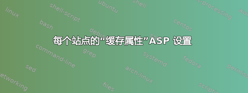 每个站点的“缓存属性”ASP 设置