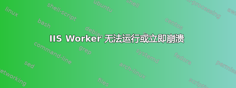 IIS Worker 无法运行或立即崩溃