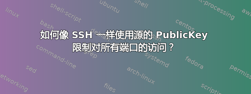 如何像 SSH 一样使用源的 PublicKey 限制对所有端口的访问？