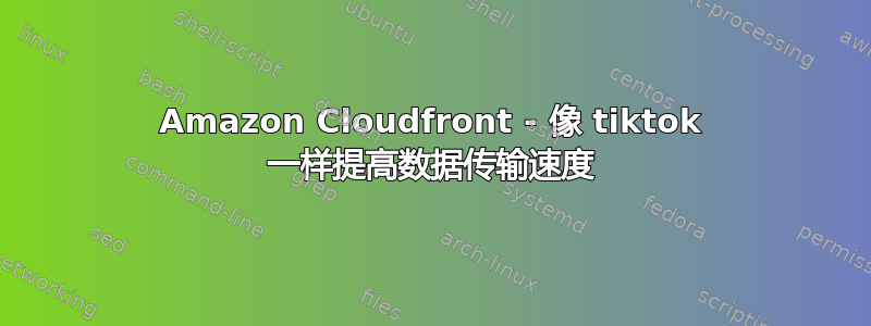 Amazon Cloudfront - 像 tiktok 一样提高数据传输速度