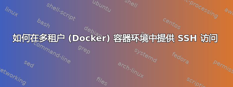 如何在多租户 (Docker) 容器环境中提供 SSH 访问