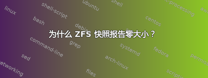 为什么 ZFS 快照报告零大小？