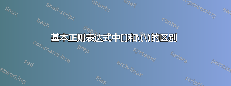 基本正则表达式中[]和\(\)的区别