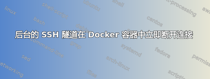 后台的 SSH 隧道在 Docker 容器中立即断开连接