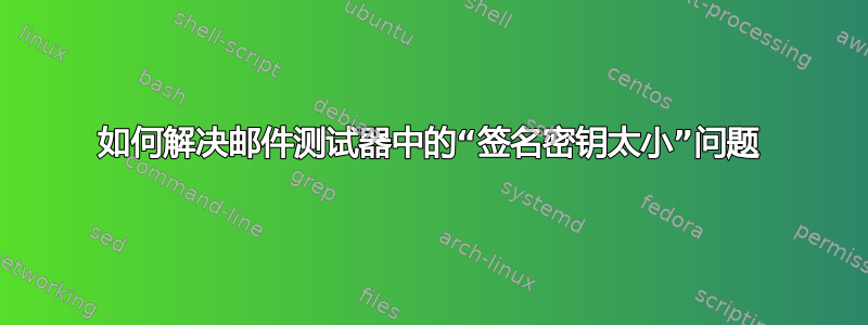 如何解决邮件测试器中的“签名密钥太小”问题