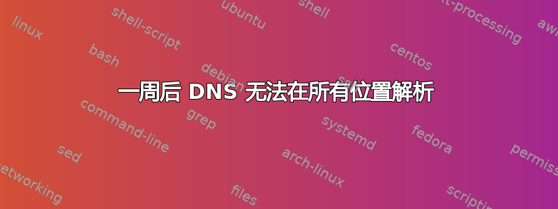 一周后 DNS 无法在所有位置解析