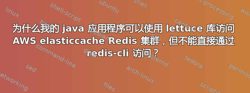 为什么我的 java 应用程序可以使用 lettuce 库访问 AWS elasticcache Redis 集群，但不能直接通过 redis-cli 访问？