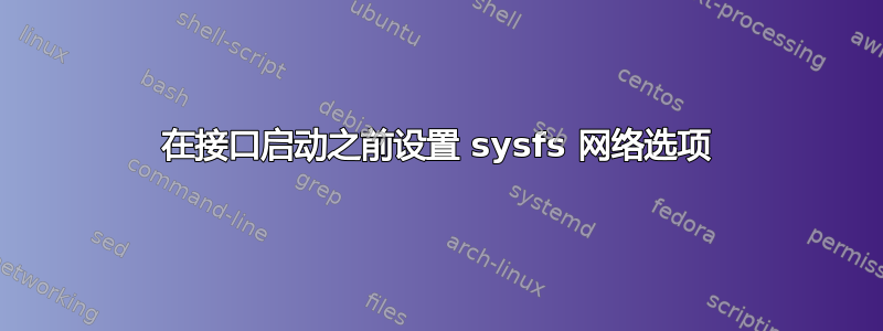 在接口启动之前设置 sysfs 网络选项