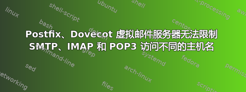 Postfix、Dovecot 虚拟邮件服务器无法限制 SMTP、IMAP 和 POP3 访问不同的主机名