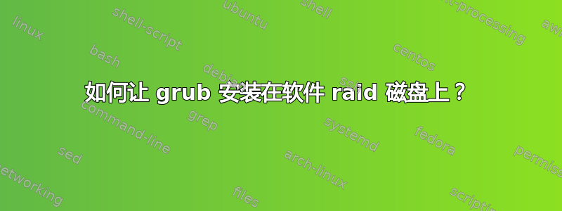 如何让 grub 安装在软件 raid 磁盘上？