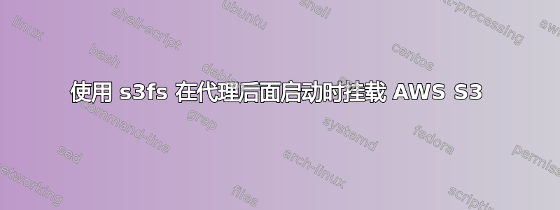 使用 s3fs 在代理后面启动时挂载 AWS S3