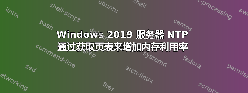 Windows 2019 服务器 NTP 通过获取页​​表来增加内存利用率