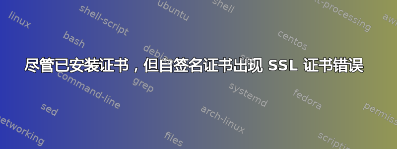 尽管已安装证书，但自签名证书出现 SSL 证书错误 