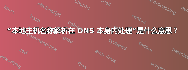 “本地主机名称解析在 DNS 本身内处理”是什么意思？