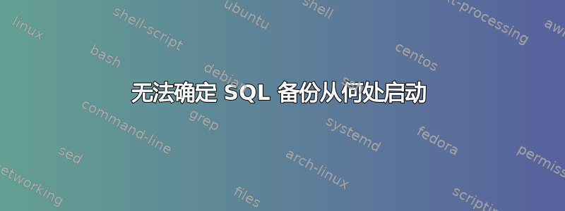 无法确定 SQL 备份从何处启动