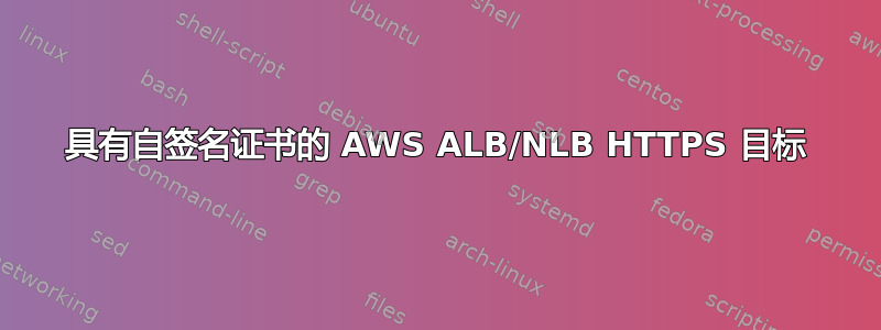 具有自签名证书的 AWS ALB/NLB HTTPS 目标